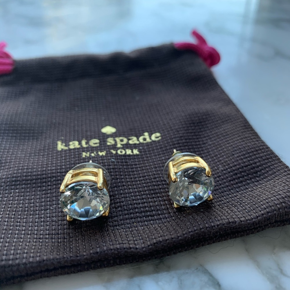 KATE SPADE faux diamond studs with gold detail